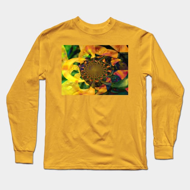 Daffodil Vortex Long Sleeve T-Shirt by ARTWORKandBEYOND